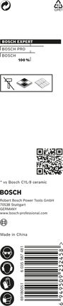 EXPERT HEX-9 Hard Ceramic 드릴 비트, 10 x 90mm Bosch EXPERT HEX-9 하드 세라믹 드릴 비트 10 x 90mm.
