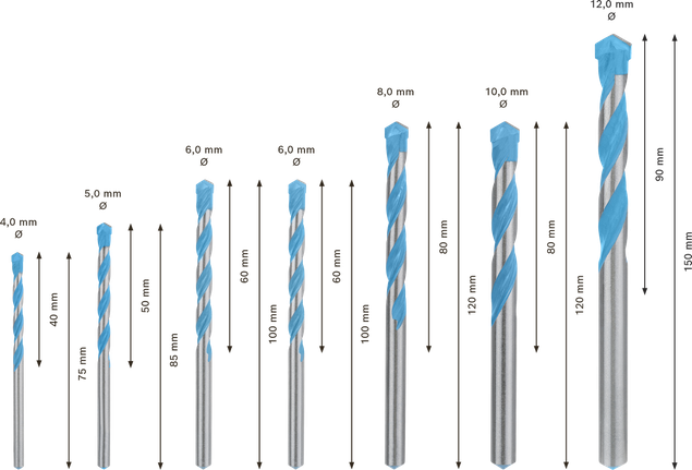 Bosch EXPERT MultiConstruction CYL-9 드릴 비트 세트 7피스.
