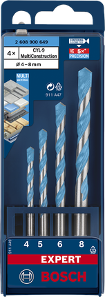 Bosch EXPERT MultiConstruction 드릴 비트 세트 4/5/6/8mm.