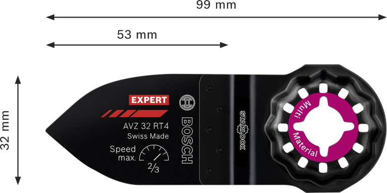 EXPERT Sanding Finger 거친 AVZ 32 RT4 멀티툴 샌딩 플레이트 32 x 53mm Bosch EXPERT 샌딩 핑거 AVZ 32 RT4 카바이드 멀티툴 플레이트.