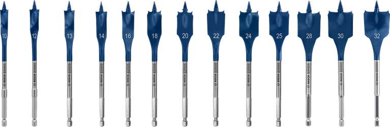 EXPERT Self Cut Speed 스페이드 드릴 비트 세트 10/12/13/14/16/18/20/22/24/25/28/30/32mm 13종 Bosch EXPERT 셀프 컷 스피드 스페이드 드릴 비트 세트 13피스.