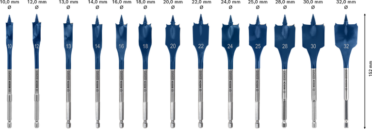 EXPERT Self Cut Speed 스페이드 드릴 비트 세트 10/12/13/14/16/18/20/22/24/25/28/30/32mm 13종 Bosch EXPERT 셀프 컷 스피드 스페이드 드릴 비트 세트 13피스.