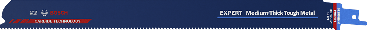중간 두께 금속용 Bosch EXPERT S 1255 HHM 왕복 톱날.