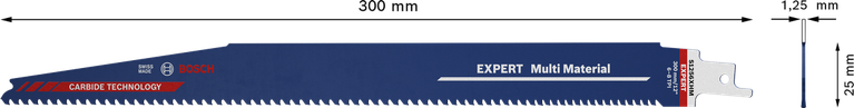 EXPERT 'Multi Material' S 1256 XHM 컷소날 1종 Bosch EXPERT 다중 소재 왕복 톱날 300mm.