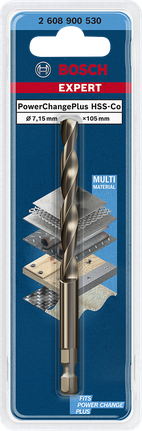 EXPERT Power Change Plus 파일럿 드릴 비트 HSS-Co 7.15 x 105mm Bosch 파워체인지 플러스 HSS-Co 7.15×105mm 드릴 비트.