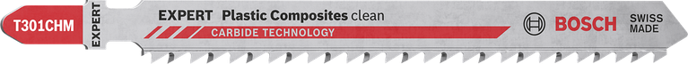EXPERT Plastic Composites clean T301CHM 직쏘날, 3개 플라스틱 복합재용 Bosch T301CHM 톱날.