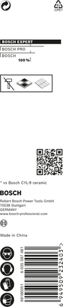 EXPERT HEX-9 Hard Ceramic 드릴 비트, 4 x 90mm Bosch EXPERT HEX-9 하드 세라믹 드릴 비트 4 x 90mm.