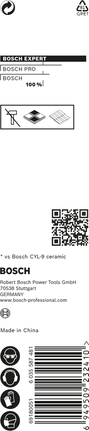 EXPERT HEX-9 Hard Ceramic 드릴 비트, 5 x 90mm Bosch EXPERT HEX-9 5 x 90mm 경질 세라믹 드릴 비트.