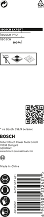 EXPERT HEX-9 Hard Ceramic 드릴 비트, 6 x 90mm Bosch EXPERT HEX-9 하드 세라믹 드릴 비트 6 x 90mm.