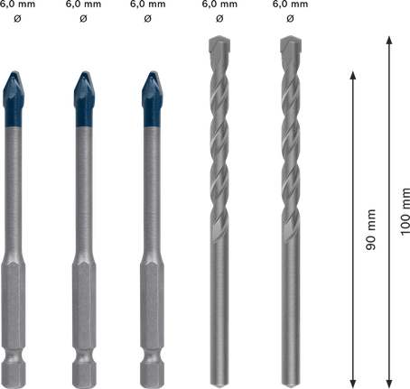 Bosch EXPERT HEX-9 하드 세라믹 드릴 비트 세트 6mm.