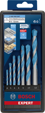 Bosch EXPERT MultiConstruction CYL-9 드릴 비트 세트 4-12mm 7개.