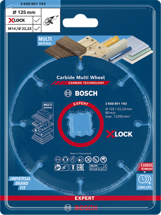 Bosch EXPERT 멀티 소재 125×22.23mm 절단 디스크 X-Lock.