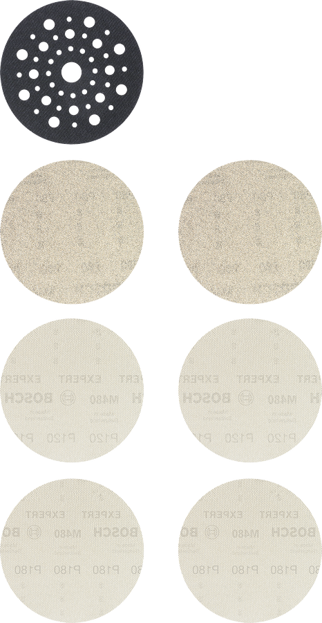 Bosch EXPERT M480 스타터 키트 125mm 샌딩 디스크 세트.