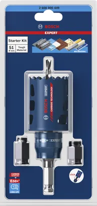 EXPERT Multi Material PC Plus 스타터 세트 Bosch EXPERT 다중 소재 홀 톱 스타터 키트 51mm.