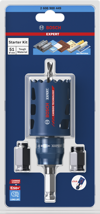 EXPERT Multi Material 홀쏘 스타터키트 51 x 60mm Bosch EXPERT 다중 소재 홀 톱 스타터 키트 51mm.