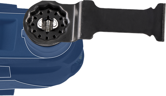 절단날이 부착된 진동식 멀티툴입니다.