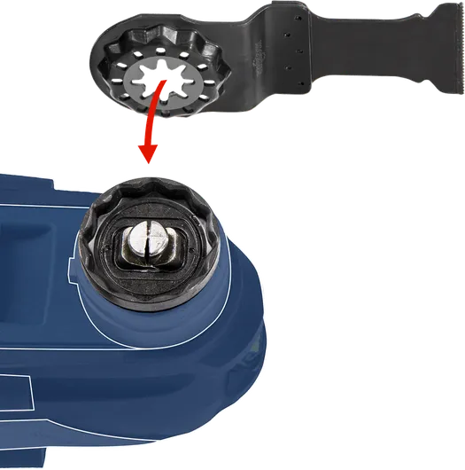 진동 도구 부속품을 도구 헤드에 설치하기 위해 정렬하는 중입니다.