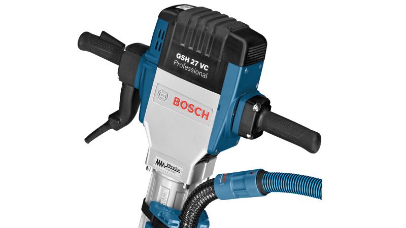 진동 제어 기능이 있는 Bosch GSH 27 VC 철거 브레이커.