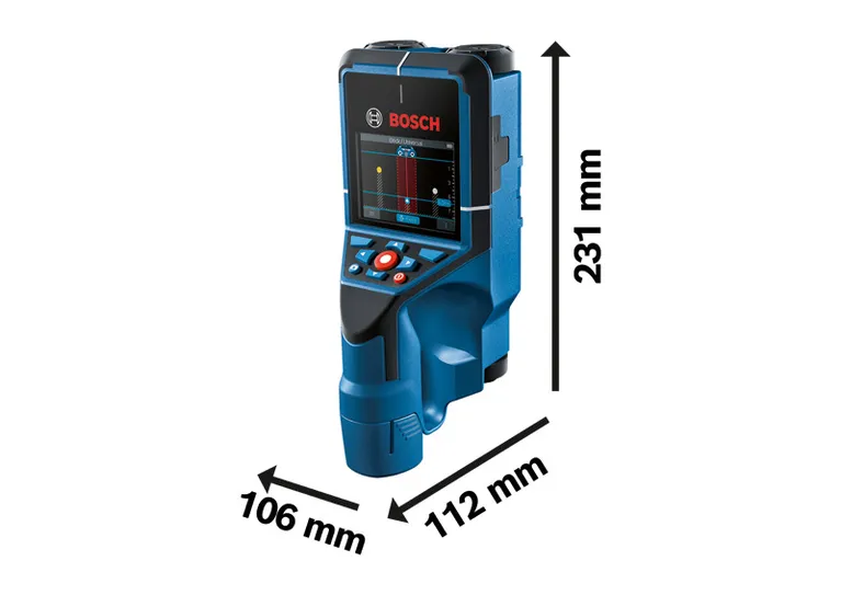 Bosch 월스캐너 D-tect 200 C 검출기의 크기 정보.