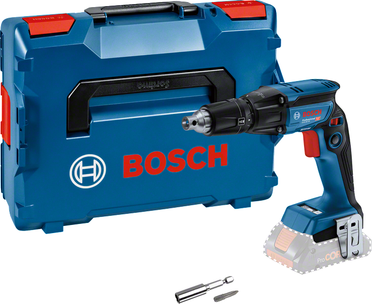 케이스가 포함된 Bosch GTB 18V-45 무선 건식벽체 스크루드라이버.