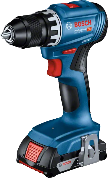 2Ah 배터리가 장착된 Bosch GSR 18V-45 무선 드릴.