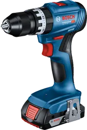 2Ah 배터리가 장착된 Bosch GSB 18V-45 무선 드릴.