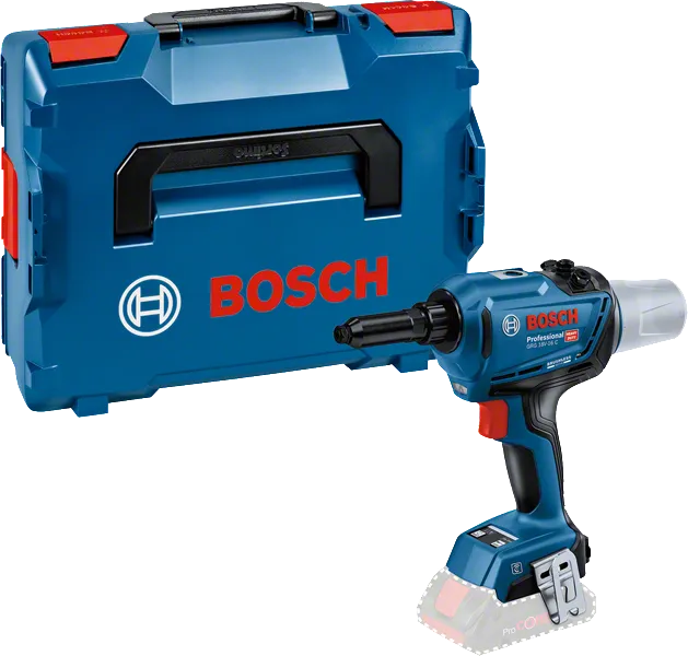 케이스가 포함된 Bosch GRG 18V-16 C 무선 리벳 건.