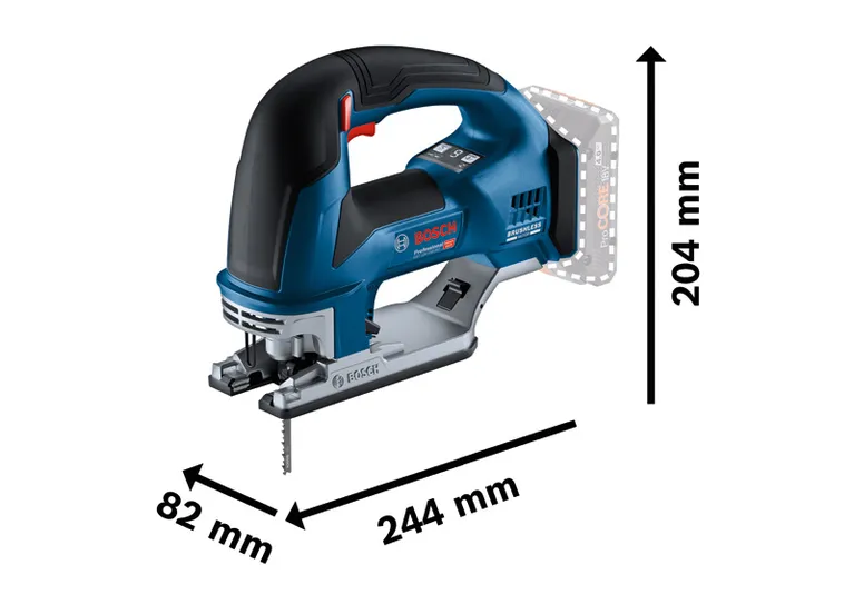 Bosch GST 18V-155 BC 무선 톱, 목재 절단 깊이 135mm.