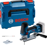 케이스가 포함된 Bosch GST 18V-155 SC 무선 톱.
