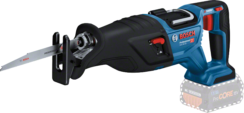 5.5Ah ProCORE 배터리가 장착된 Bosch GSA 18V-28 왕복톱.