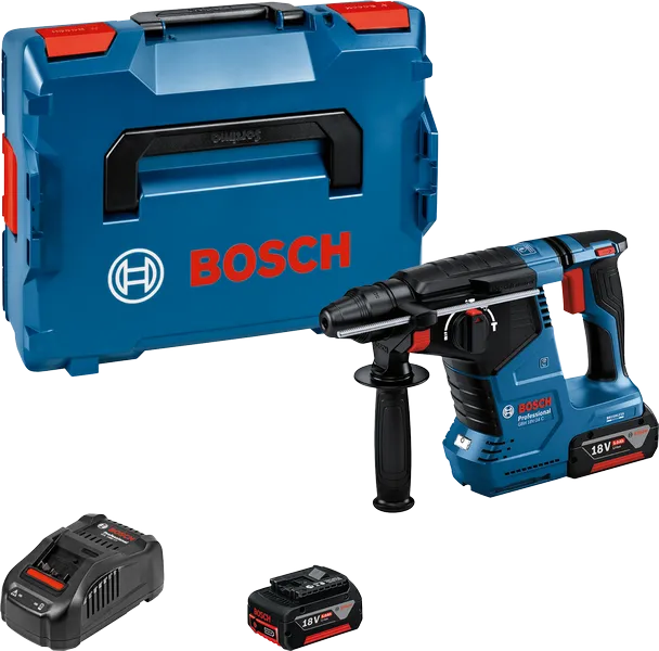 케이스가 포함된 Bosch GBH 18V-24 C 무선 회전 해머.