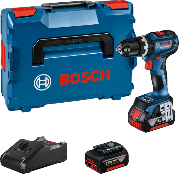 Bosch GSB 18V-90 C 무선 드릴(케이스 및 배터리 포함).