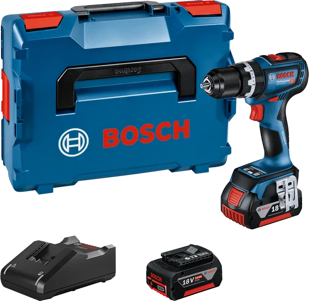 Bosch GSB 18V-90 C 무선 드릴(케이스 및 배터리 포함).