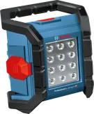 LED 패널이 장착된 Bosch GLI 18V-1200 C 무선 작업 조명.
