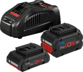 Bosch ProCORE18V 배터리와 충전기 세트.