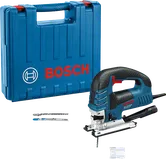Bosch GST 150 BCE 퍼즐 톱과 휴대용 케이스.