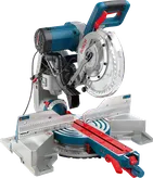 듀얼 베벨이 장착된 Bosch GCM 10 GDJ 슬라이딩 미터 톱.
