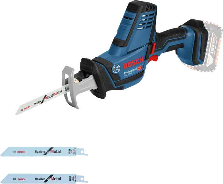 Bosch GSA 18 V-LI C 무선 왕복톱, 목재 및 금속 작업용.