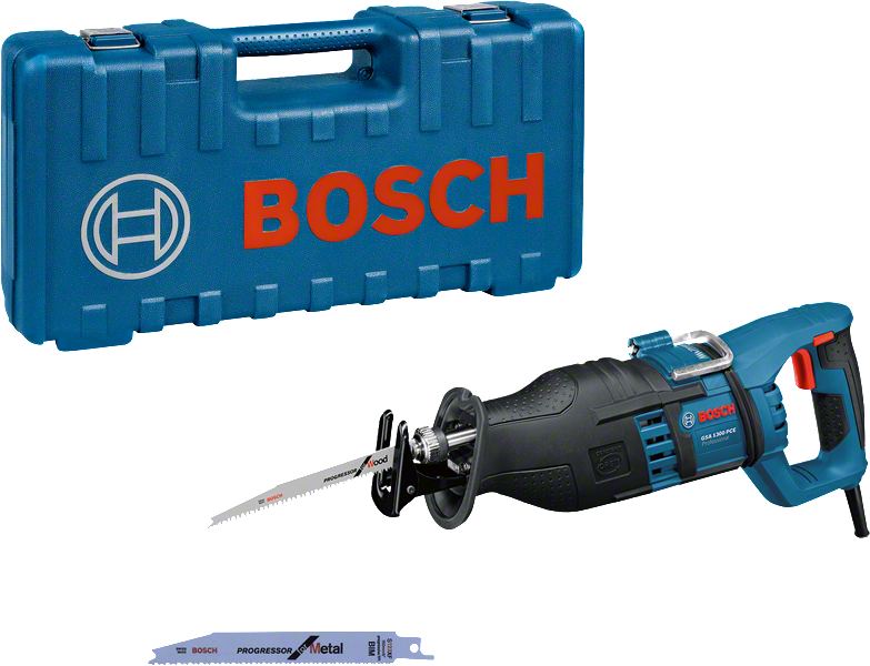 케이스가 포함된 Bosch GSA 1300 PCE 왕복톱.