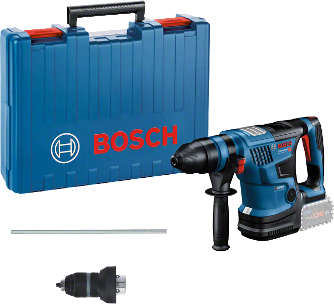 케이스가 포함된 Bosch GBH 18V-34 CF 무선 회전 해머.