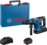 케이스와 배터리가 포함된 Bosch GBH 18V-36 C 로터리 해머.