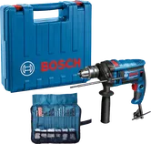 케이스와 액세서리가 포함된 Bosch GSB 16 RE 임팩트 드릴.