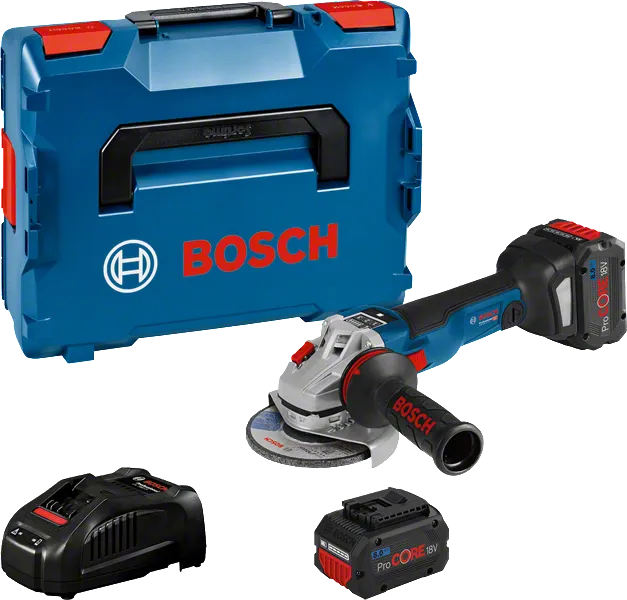 Bosch GWS 18V-10 SC 무선 각도 그라인더 세트.