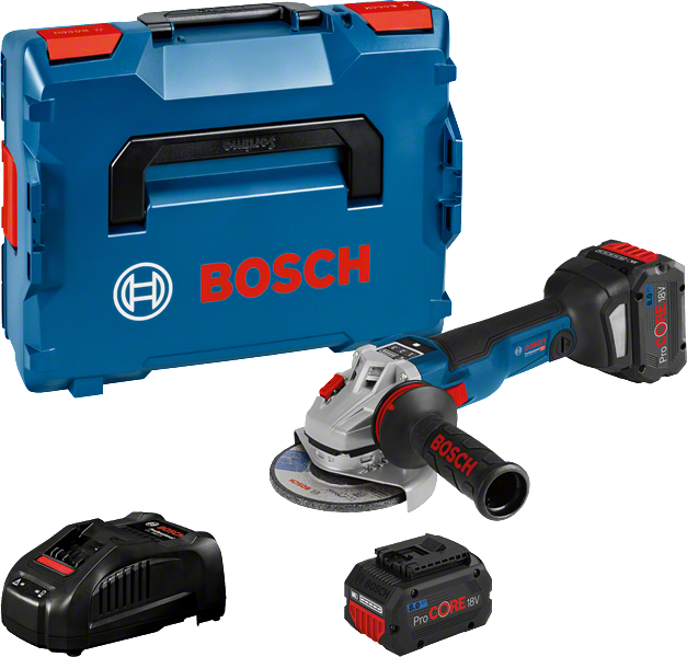 Bosch GWS 18V-10 SC 무선 각도 그라인더 세트.