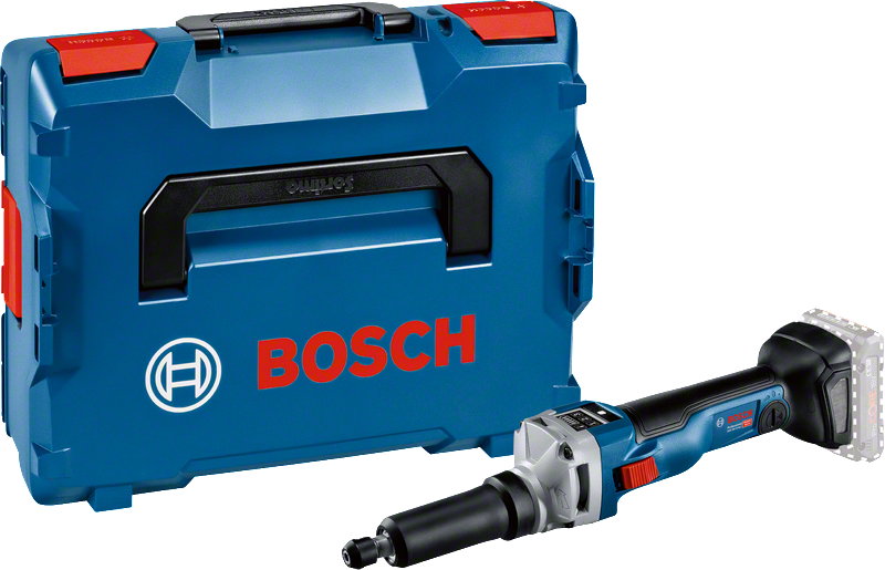 케이스가 포함된 Bosch GGS 18V-10 SLC 무선 스트레이트 그라인더.