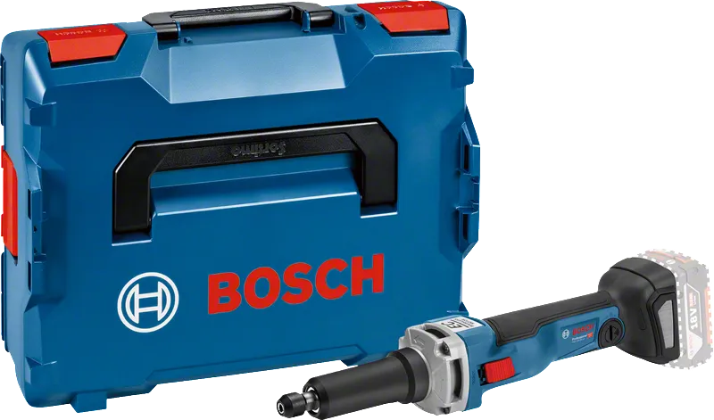 케이스가 포함된 Bosch GGS 18V-23 LC 무선 스트레이트 그라인더.