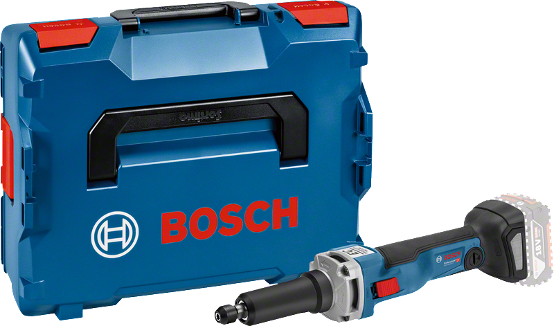 케이스가 포함된 Bosch GGS 18V-23 LC 무선 스트레이트 그라인더.