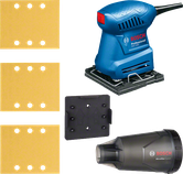 먼지통이 장착된 Bosch GSS 1400 전기 시트 샌더.