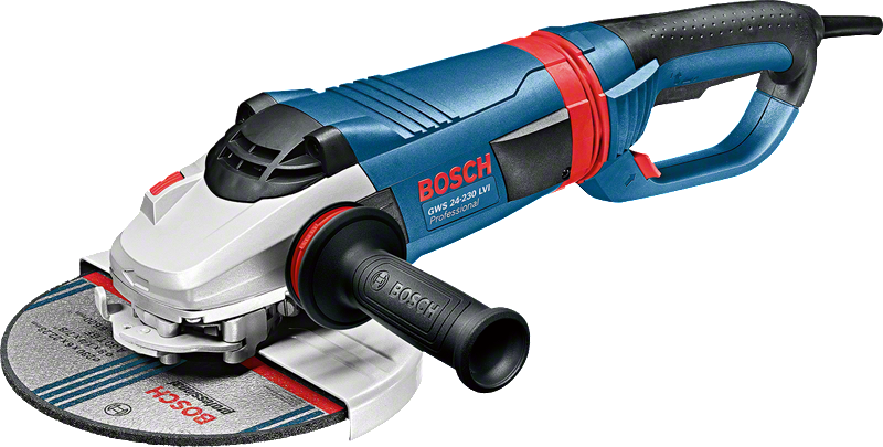 Bosch GWS 24-230 LVI 각도 그라인더, 인체공학적 손잡이.