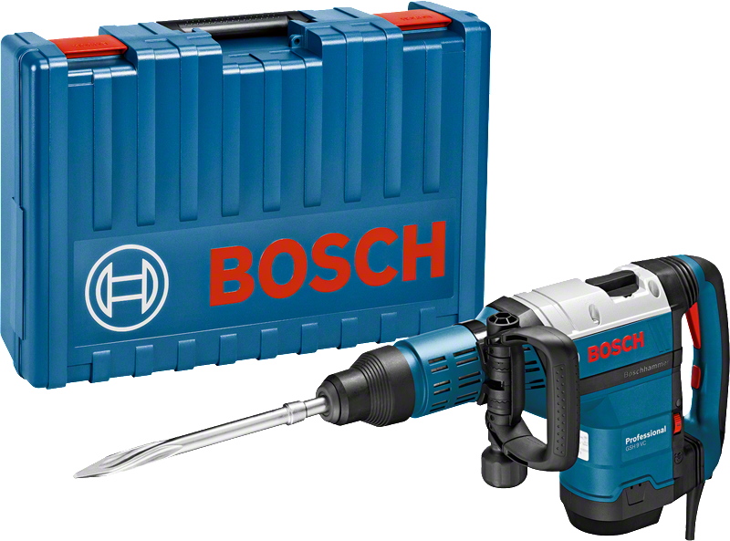 운반 케이스가 포함된 Bosch GSH 9 VC 철거 망치.
